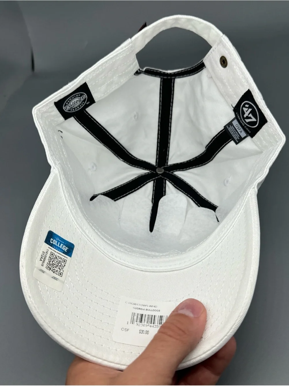 Georgia Bulldogs '47 Clean Up Throwback White Adjustable Strapback NCAA Hat Cap